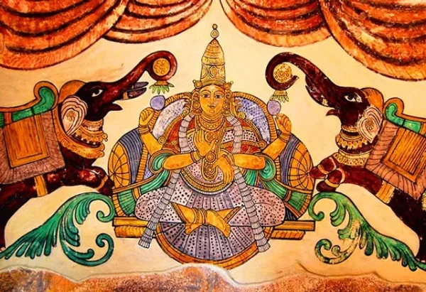 Tanjore Art Canvas Painting Goddess Painting for Home, Living Room, Bedroom | Hindu Goddess Traditional Art painting for Home décor